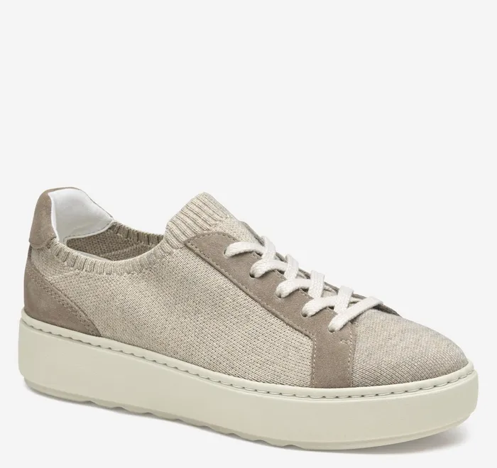 Women Cammie Knit LaceUp Taupe Knit JohnstonandMurphy Sneakers