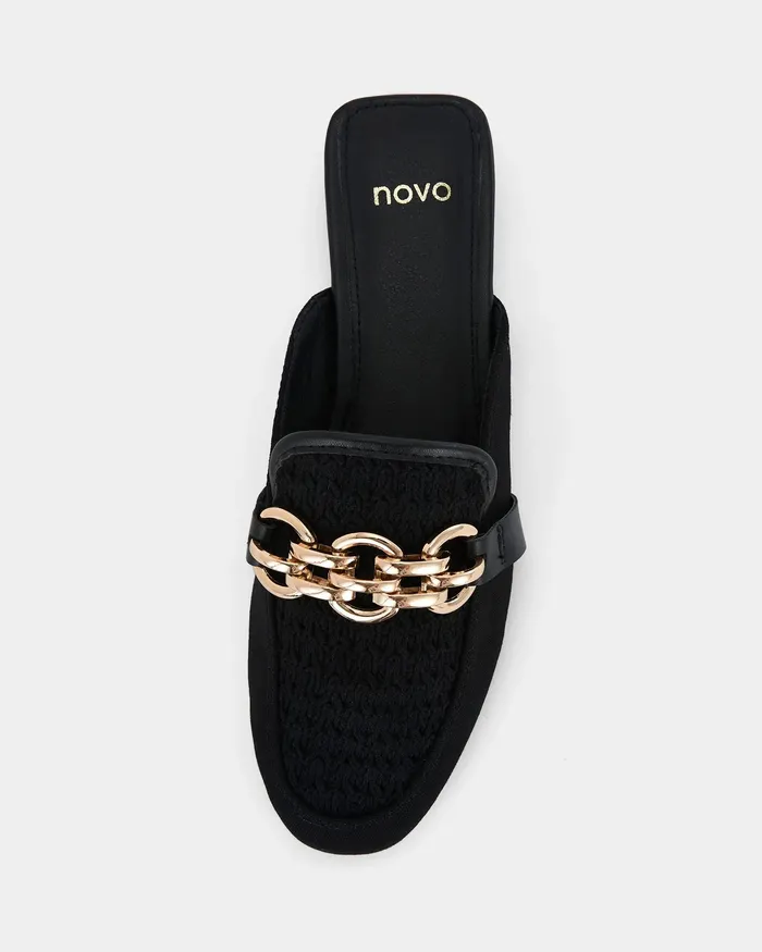 Women CARTA BLACK Slip Ons Loafers NOVO Shoes