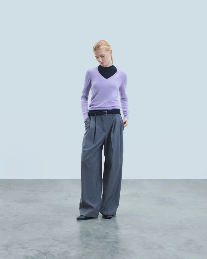 Women Cashmere Sweaters From Future Basic VNeck Sweater Lilac