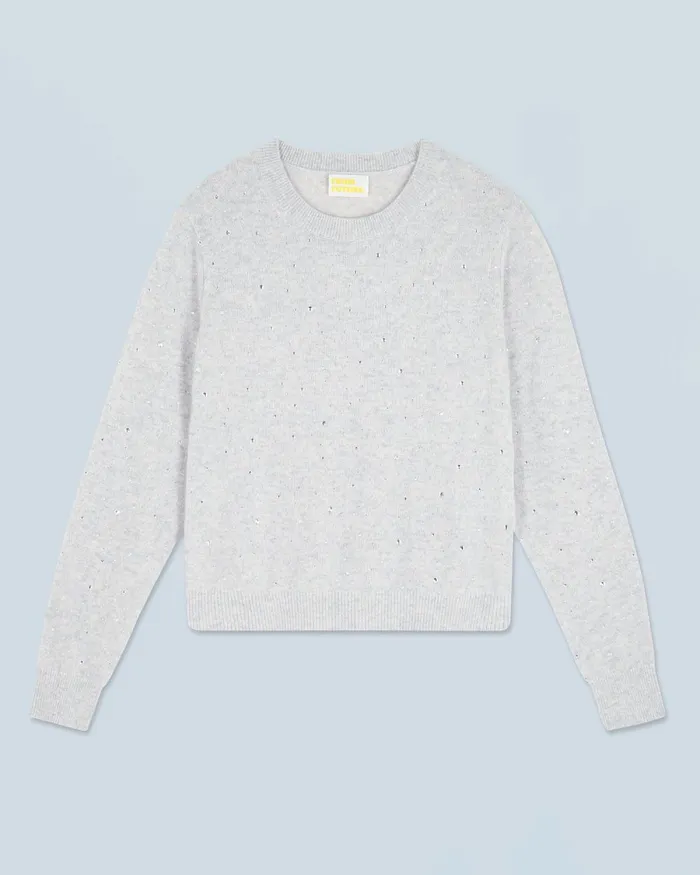 Women Cashmere Sweaters From Future Lightweight Allover Rhinestone Crewneck Sweater Light Heather Gray Women Cashmere Sweaters From Future Lightweight Allover Rhinestone Crewneck Sweater Light Heather Gray
