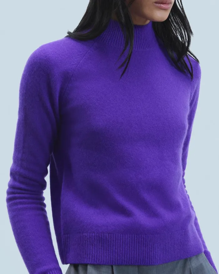 Women Cashmere Sweaters From Future Lightweight Mock Neck Sweater Dark Heather Gray