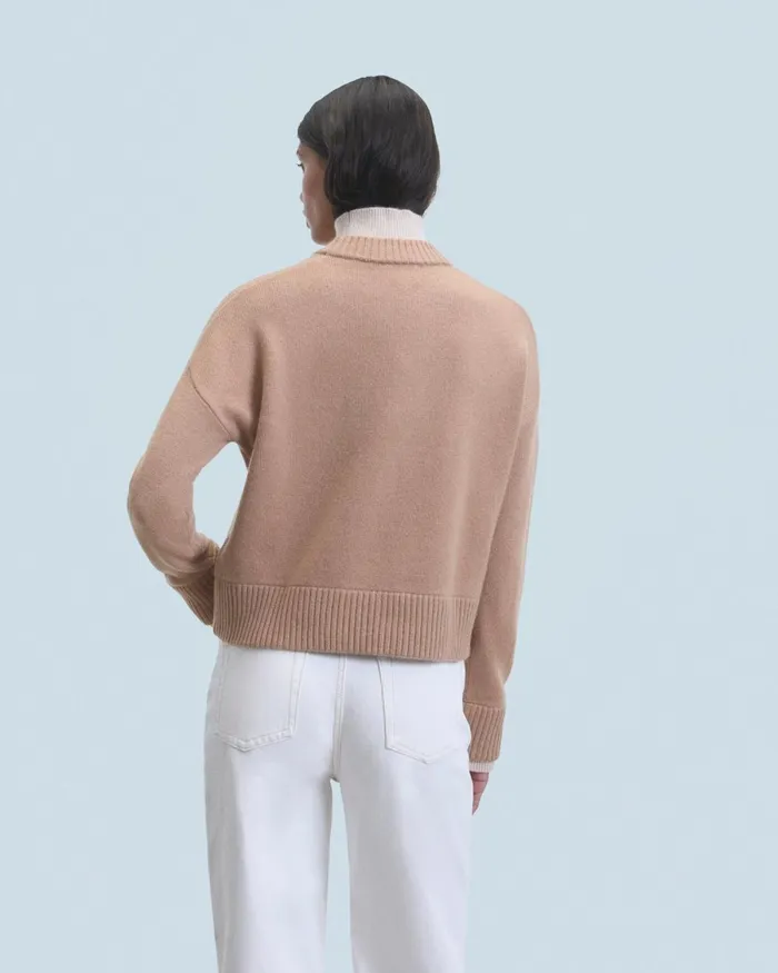 Women Cashmere Sweaters From Future Mock Neck Sweater Camel