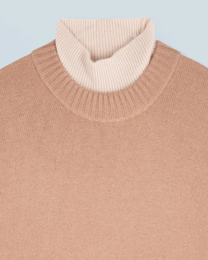 Women Cashmere Sweaters From Future Mock Neck Sweater Camel