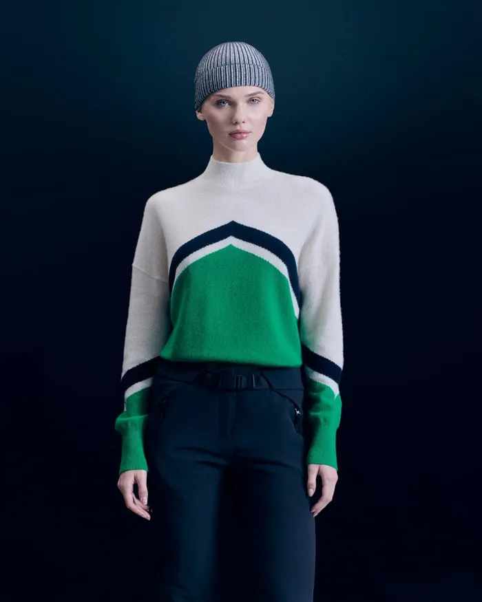 Women Cashmere Sweaters From Future Mock Neck Sweater Mountain Green