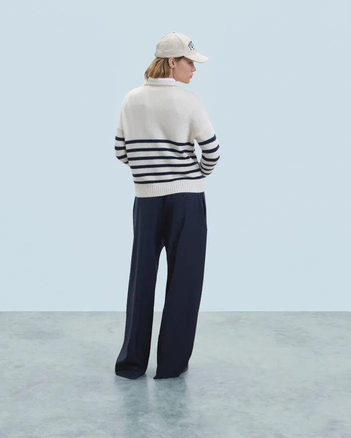 Women Cashmere Sweaters From Future Quarter Zip Marinire Sweater White