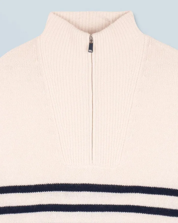 Women Cashmere Sweaters From Future Quarter Zip Marinire Sweater White