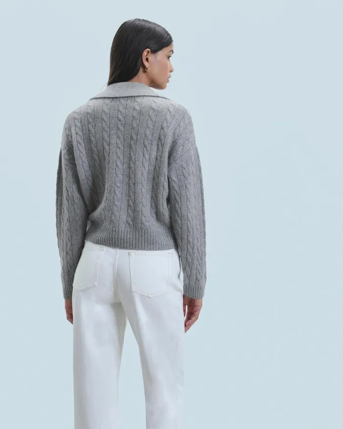 Women Cashmere Sweaters From Future Ribbed Cardigan Sweater Dark Heather Gray