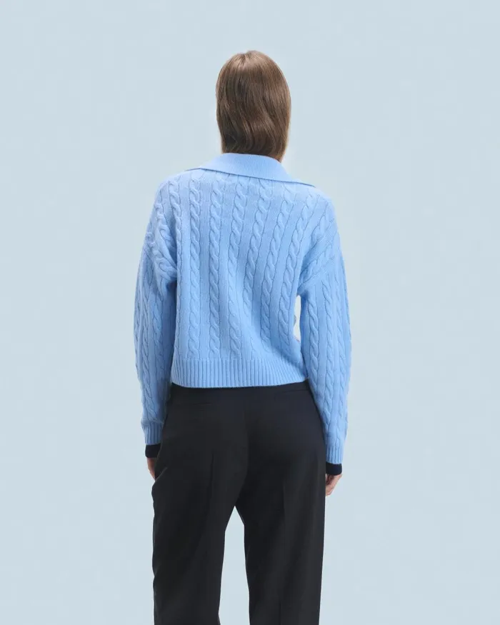 Women Cashmere Sweaters From Future Ribbed Cardigan Sweater Fairy Blue