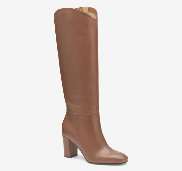 Women Charlotte KneeHigh Boot Cognac Italian Nappa JohnstonandMurphy Heels and Platform Wedges Women Charlotte KneeHigh Boot Cognac Italian Nappa JohnstonandMurphy Heels and Platform Wedges