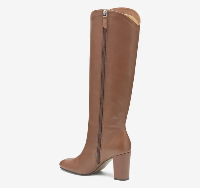 Women Charlotte KneeHigh Boot Cognac Italian Nappa JohnstonandMurphy Heels and Platform Wedges Women Charlotte KneeHigh Boot Cognac Italian Nappa JohnstonandMurphy Heels and Platform Wedges