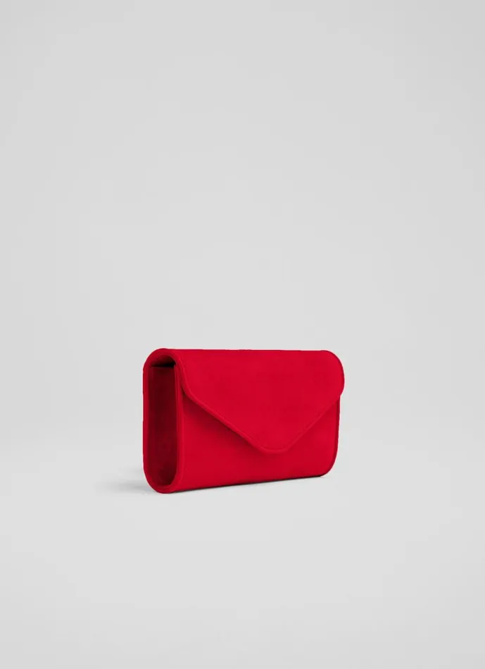 Women Clutch Bags LKBennett Dominica Red Suede Clutch Bag Women Clutch Bags LKBennett Dominica Red Suede Clutch Bag