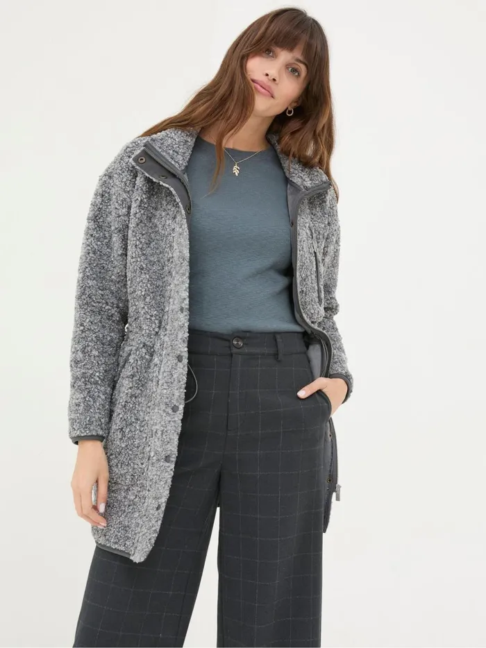 Women Coats and Jackets Fat Face Hadley Grey Fleece Jacket