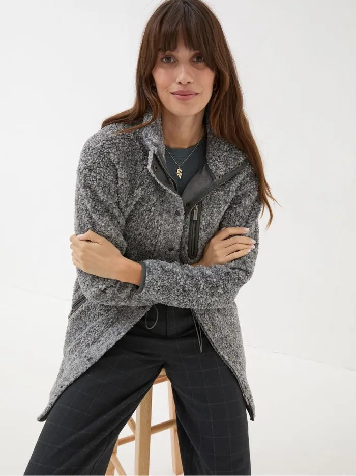 Women Coats and Jackets Fat Face Hadley Grey Fleece Jacket