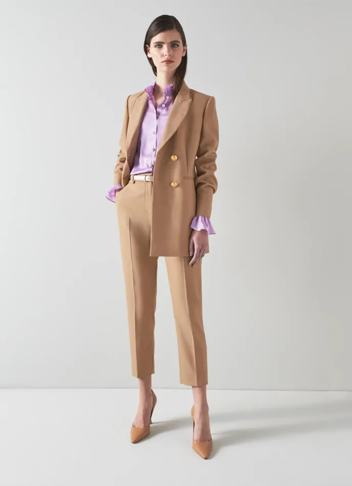 Women Coats and Jackets LKBennett Mariner Camel DoubleBreasted Jacket Camel