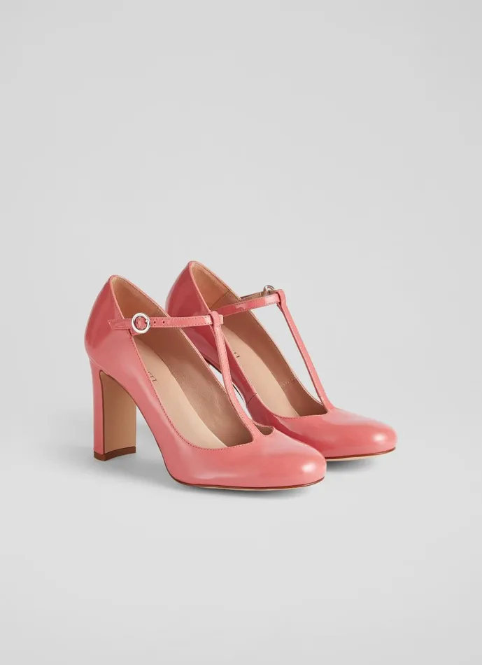Women Court Shoes LKBennett Annalise Coral Patent Leather TBar Mary Jane Shoes Coral Women Court Shoes LKBennett Annalise Coral Patent Leather TBar Mary Jane Shoes Coral