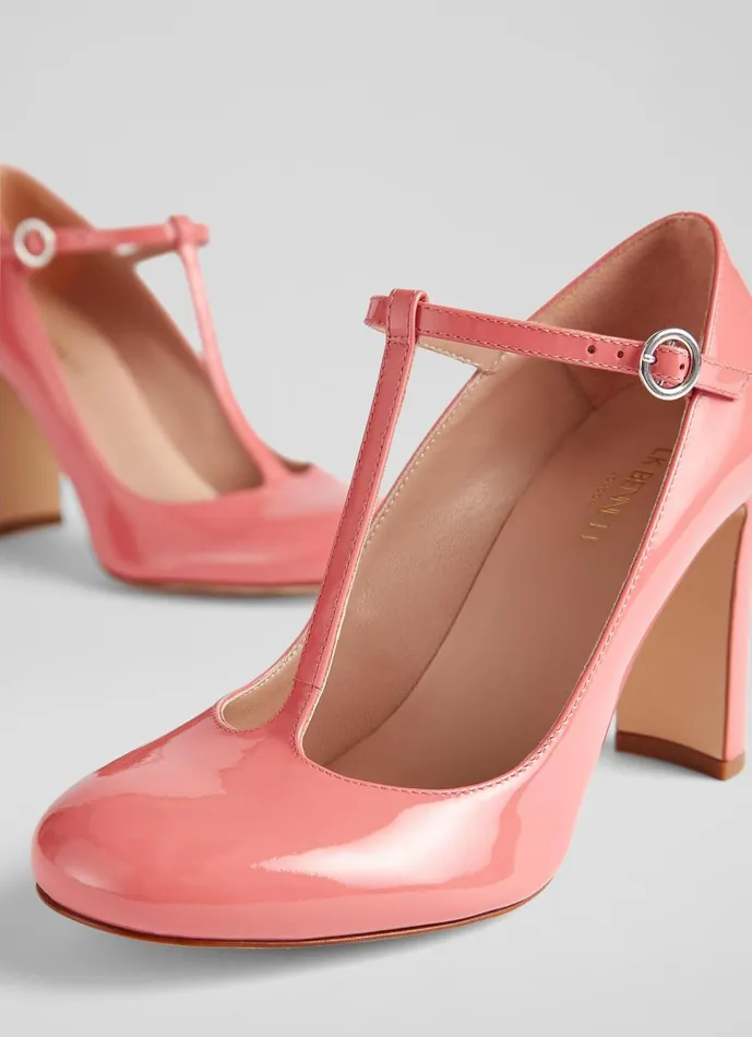 Women Court Shoes LKBennett Annalise Coral Patent Leather TBar Mary Jane Shoes Coral Women Court Shoes LKBennett Annalise Coral Patent Leather TBar Mary Jane Shoes Coral
