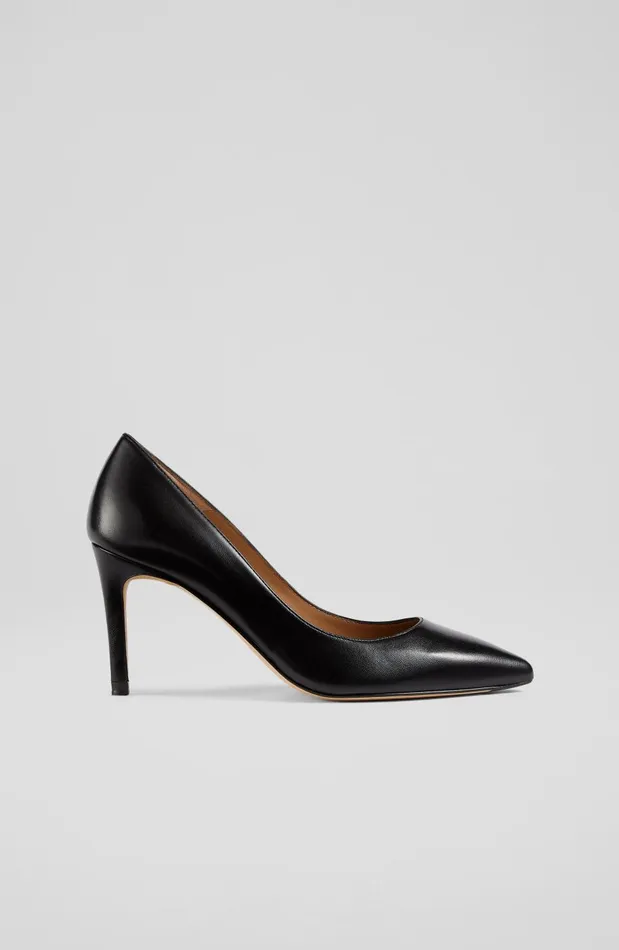 Women Court Shoes LKBennett Floret Black Nappa Leather Pointed Toe Courts Black Women Court Shoes LKBennett Floret Black Nappa Leather Pointed Toe Courts Black