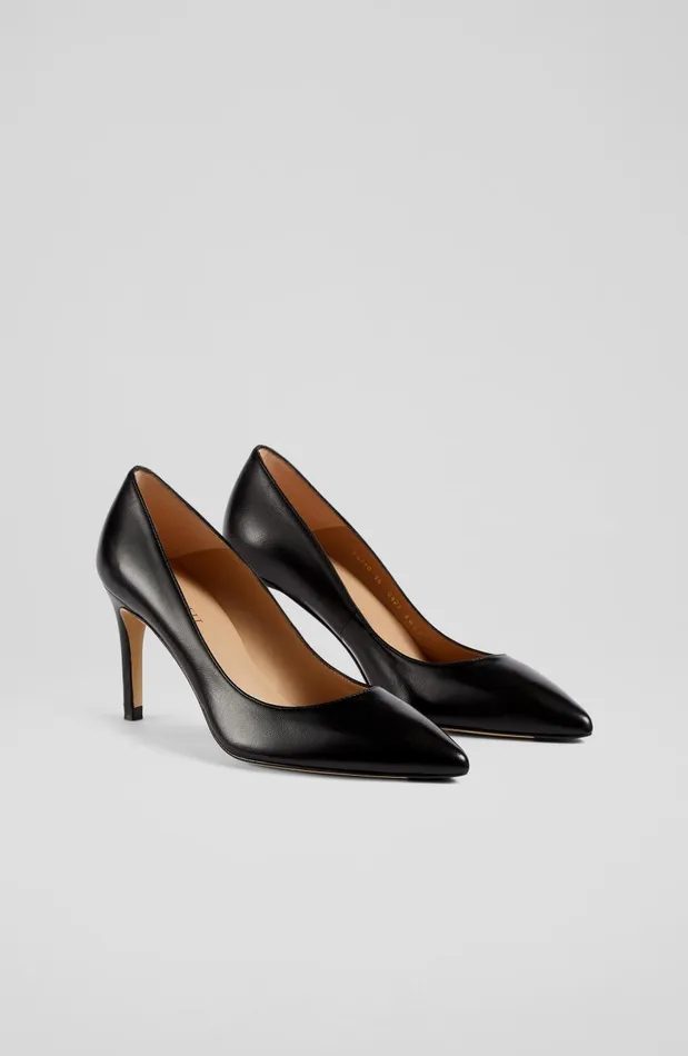 Women Court Shoes LKBennett Floret Black Nappa Leather Pointed Toe Courts Black Women Court Shoes LKBennett Floret Black Nappa Leather Pointed Toe Courts Black