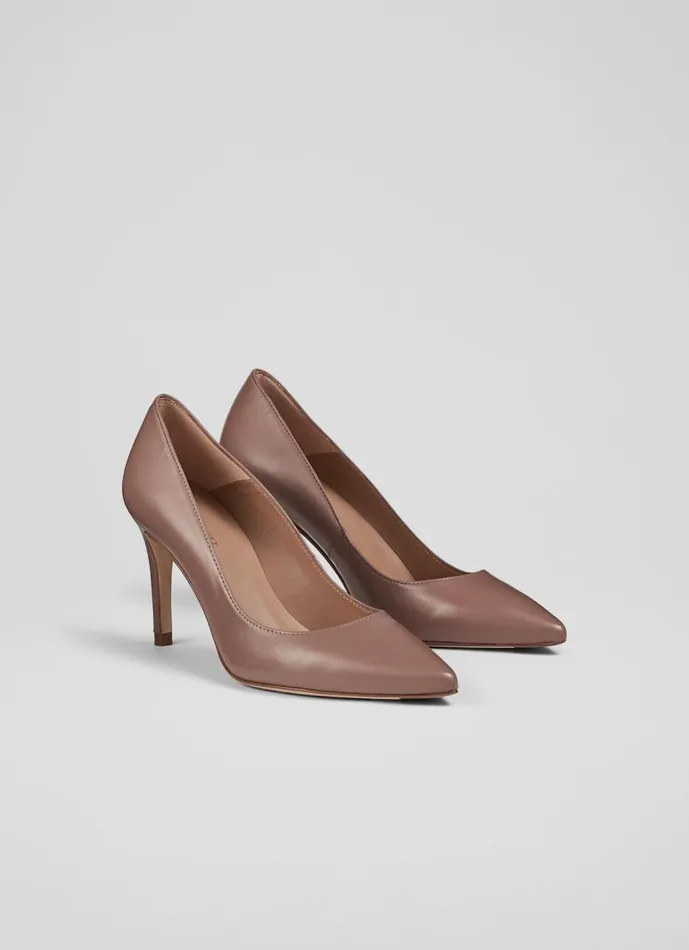 Women Court Shoes LKBennett Floret Nude 3 Leather Pointed Courts Brown Women Court Shoes LKBennett Floret Nude 3 Leather Pointed Courts Brown