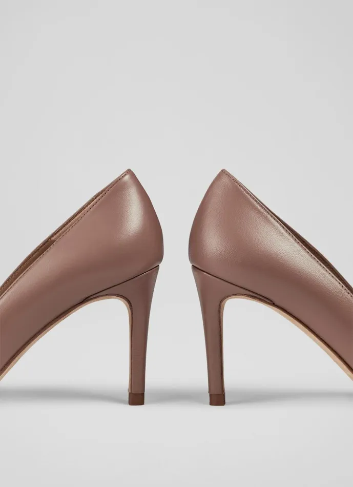 Women Court Shoes LKBennett Floret Nude 3 Leather Pointed Courts Brown Women Court Shoes LKBennett Floret Nude 3 Leather Pointed Courts Brown