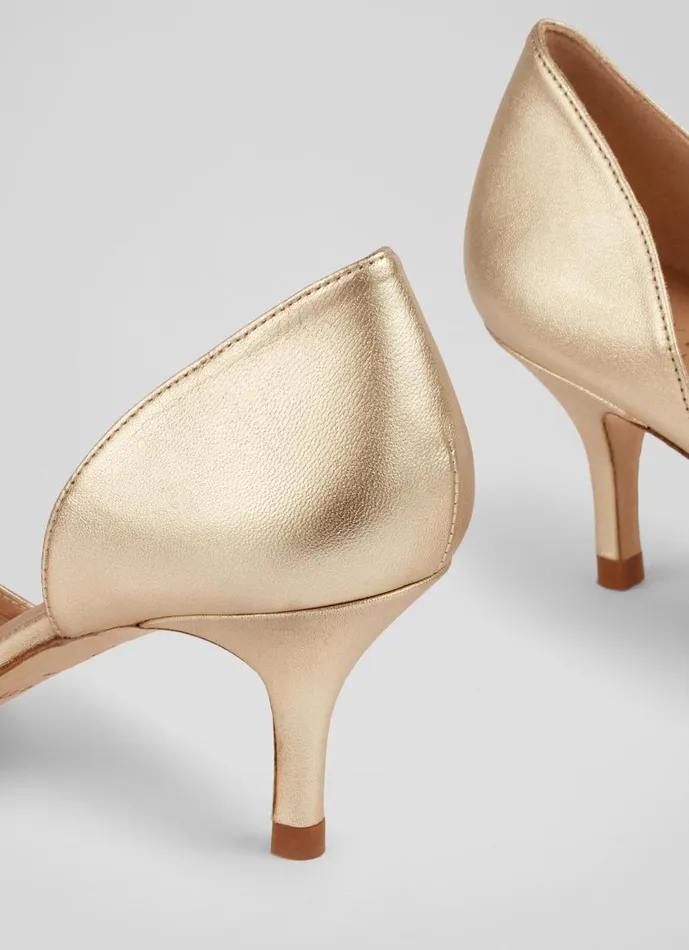 Women Court Shoes LKBennett Harley Gold Leather D039Orsay Courts Metallic Women Court Shoes LKBennett Harley Gold Leather D039Orsay Courts Metallic