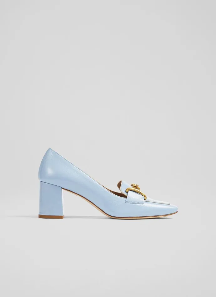 Women Court Shoes LKBennett Samantha Blue Crinkle Patent SnaffleDetail Courts Wedgewood Women Court Shoes LKBennett Samantha Blue Crinkle Patent SnaffleDetail Courts Wedgewood