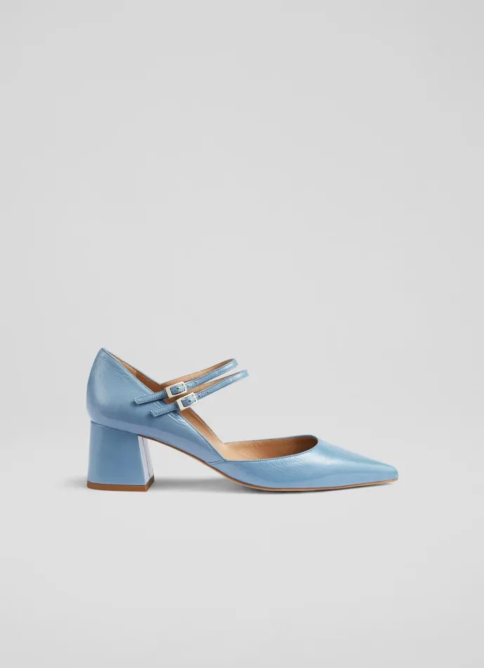 Women Court Shoes LKBennett Savannah Blue Patent Mary Janes Blue