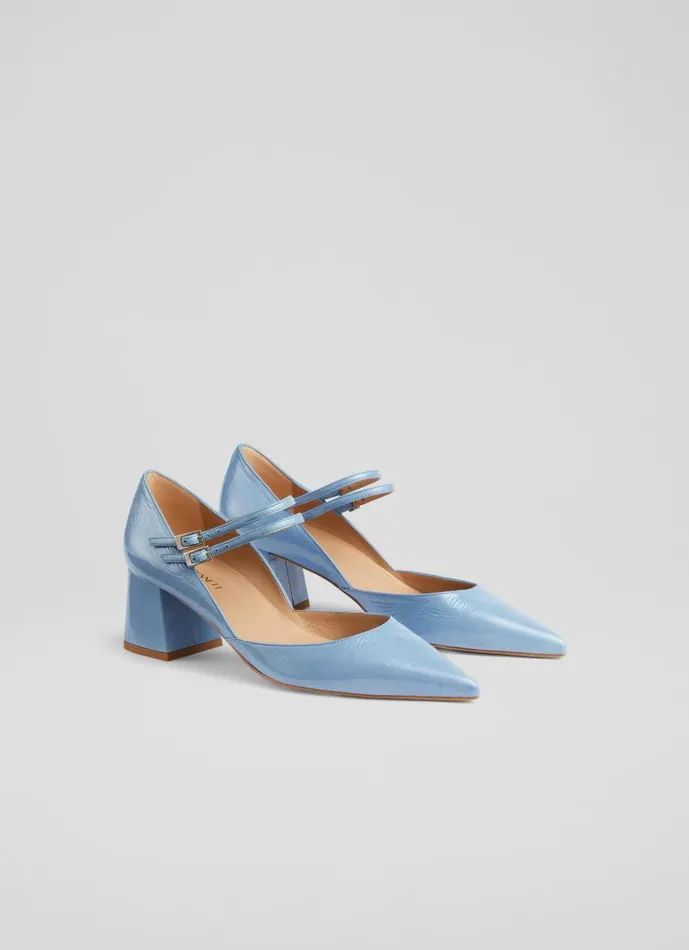 Women Court Shoes LKBennett Savannah Blue Patent Mary Janes Blue Women Court Shoes LKBennett Savannah Blue Patent Mary Janes Blue