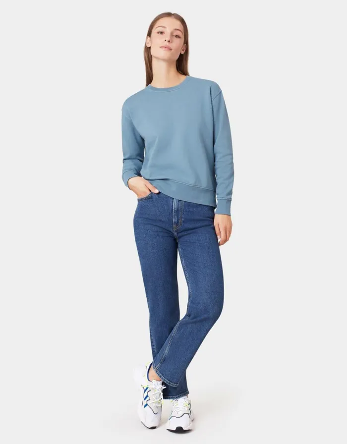 Women Crewneck Sweatshirts Colorful Standard Women Classic Organic Crew Heather Grey