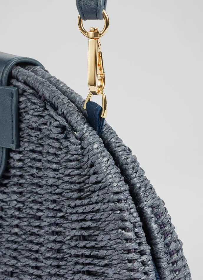 Women CrossBody Bags LKBennett Lorena Navy Wicker Shoulder Bag Women CrossBody Bags LKBennett Lorena Navy Wicker Shoulder Bag