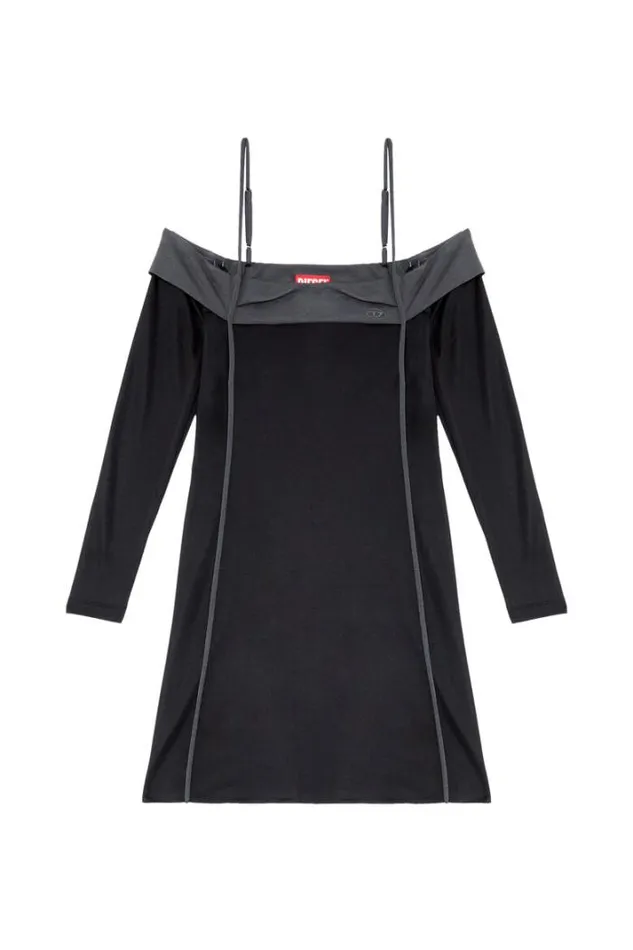Women DRappy Black Diesel Dresses And Jumpsuits Women DRappy Black Diesel Dresses And Jumpsuits