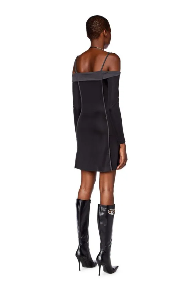 Women DRappy Black Diesel Dresses And Jumpsuits Women DRappy Black Diesel Dresses And Jumpsuits