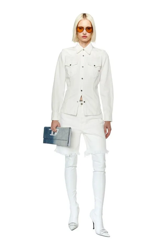 Women DeAmy White Diesel Trousers And Shorts