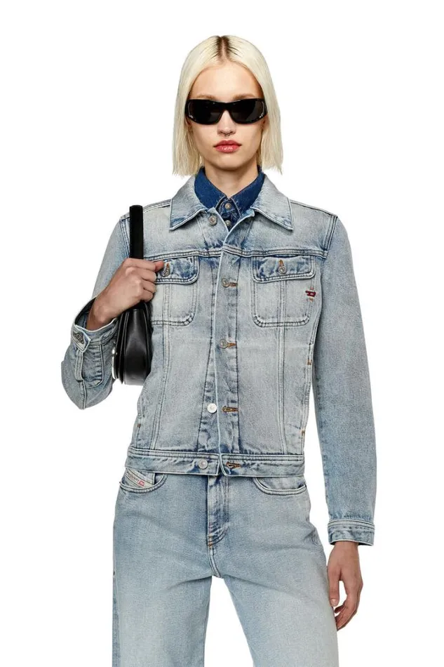 Women DeBonny Light Blue Diesel Outerwear And Jackets Women DeBonny Light Blue Diesel Outerwear And Jackets