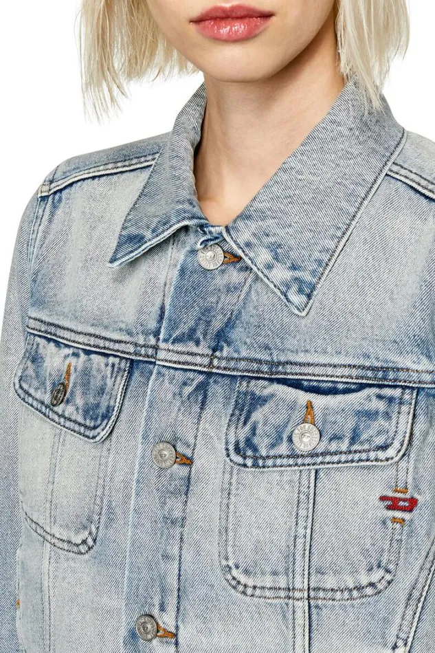 Women DeBonny Light Blue Diesel Outerwear And Jackets Women DeBonny Light Blue Diesel Outerwear And Jackets