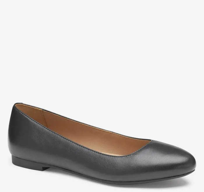 Women Delanie Ballet Black Glove Leather JohnstonandMurphy Mules and Loafers