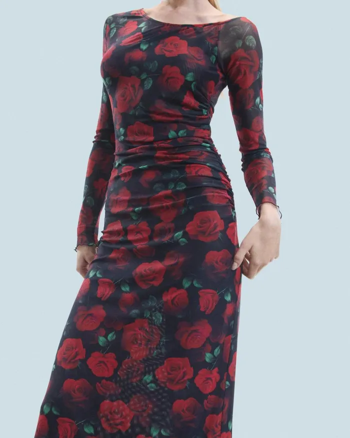 Women Dresses and Jumpsuits From Future Asymmetrical Long Dress Passionate Rose