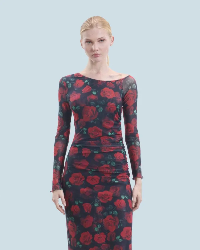 Women Dresses and Jumpsuits From Future Asymmetrical Long Dress Passionate Rose