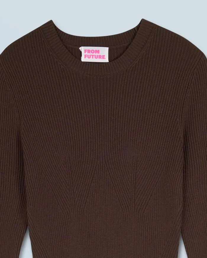 Women Dresses and Jumpsuits From Future Long Dress With Long Sleeves Chocolate