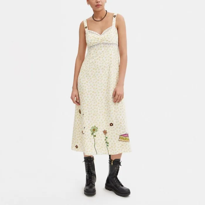 Women Dresses Coach Coach X Observed By Us Floral Dress Ivoryorange Rose Multi Women Dresses Coach Coach X Observed By Us Floral Dress Ivoryorange Rose Multi