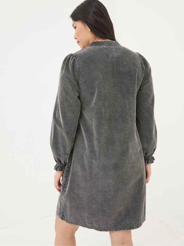 Women Dresses Fat Face Fran Charcoal Grey Cord Tunic Dress