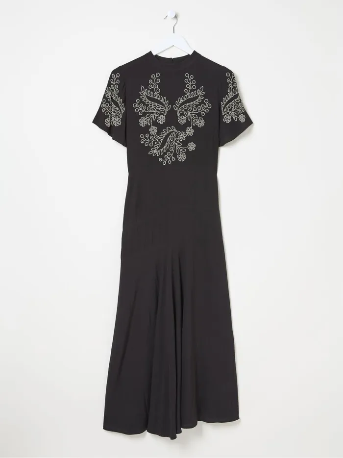 Women Dresses Fat Face Margot Black Beaded Maxi Dress