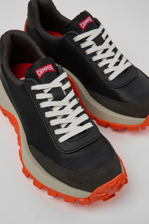 Women Drift Trail VIBRAM Black Leather And Nubuck Sneakers Camper Sneakers