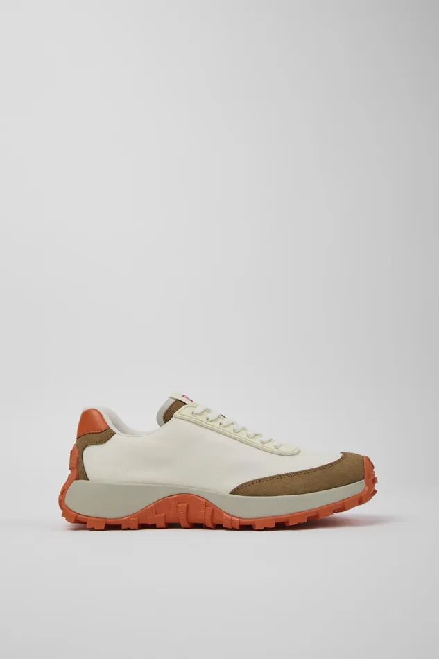 Women Drift Trail VIBRAM White Textile And Nubuck Sneakers Camper Sneakers