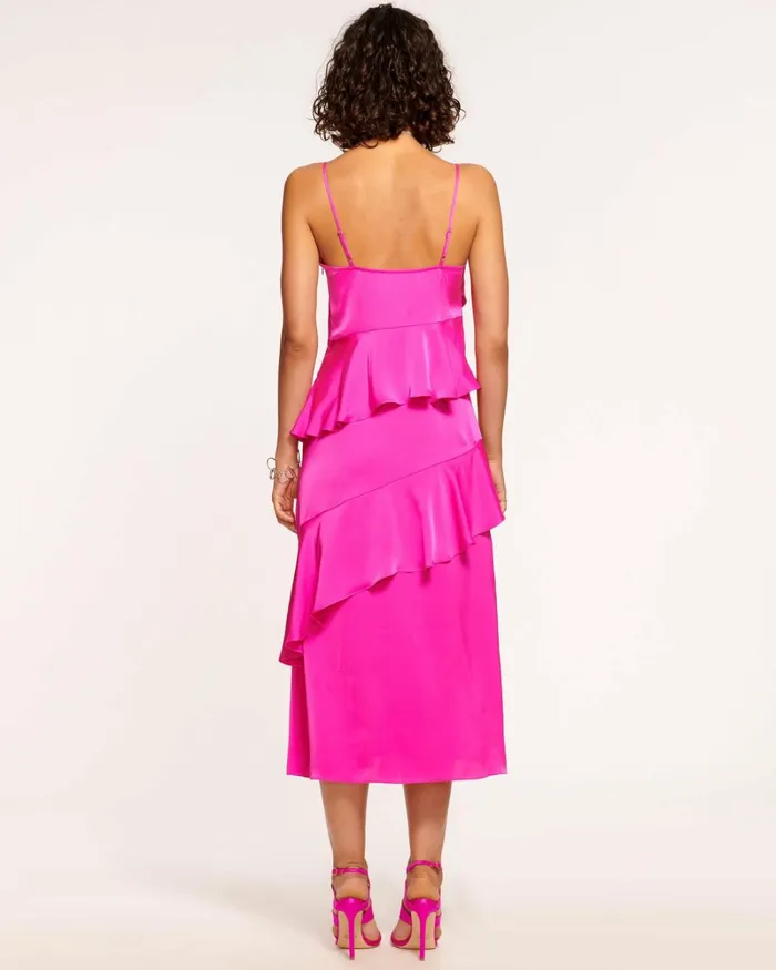 Women Elsie Ruffle Midi Dress Black Ramy Brook Dresses Women Elsie Ruffle Midi Dress Black Ramy Brook Dresses