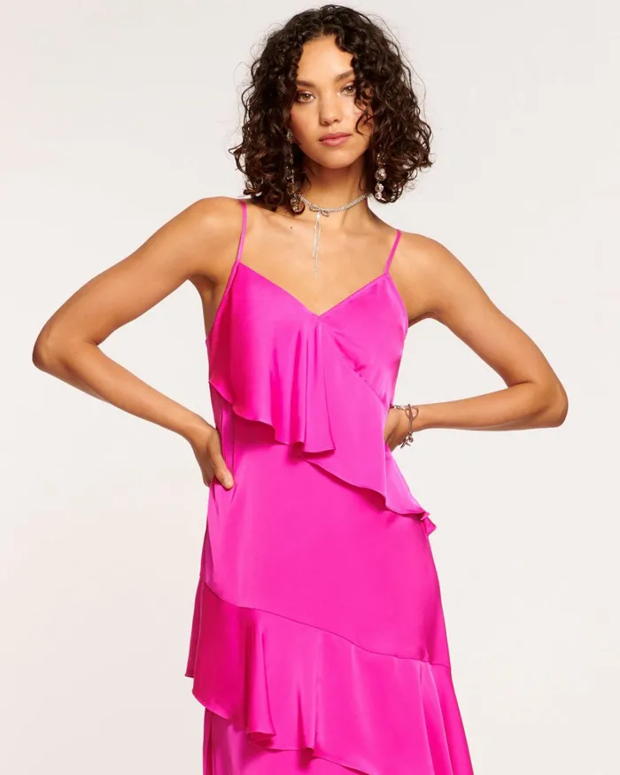 Women Elsie Ruffle Midi Dress Black Ramy Brook Dresses Women Elsie Ruffle Midi Dress Black Ramy Brook Dresses