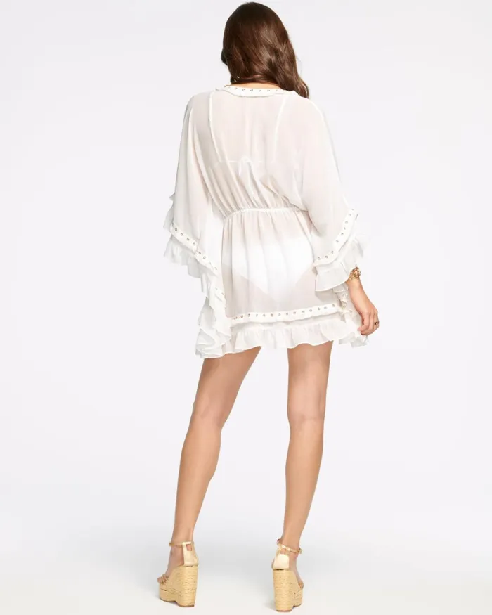 Women Embellished Joya Coverup Mini Dress Black Ramy Brook Swimwear