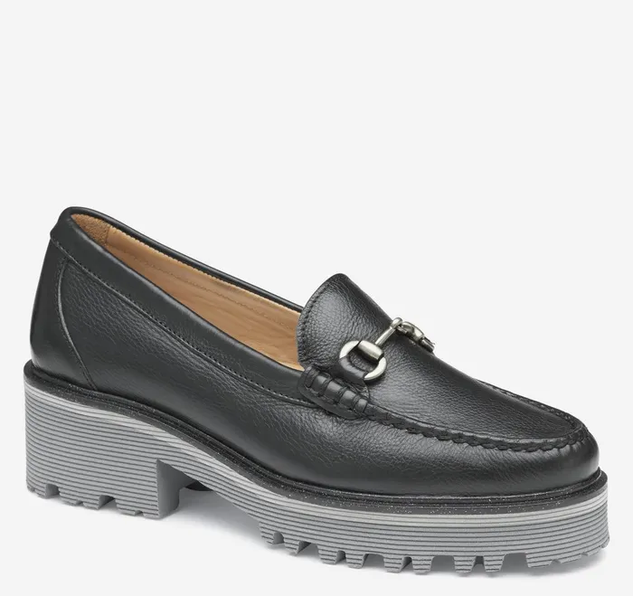 Women Emmalynn Bit Loafer Black Calfskin JohnstonandMurphy Mules and Loafers