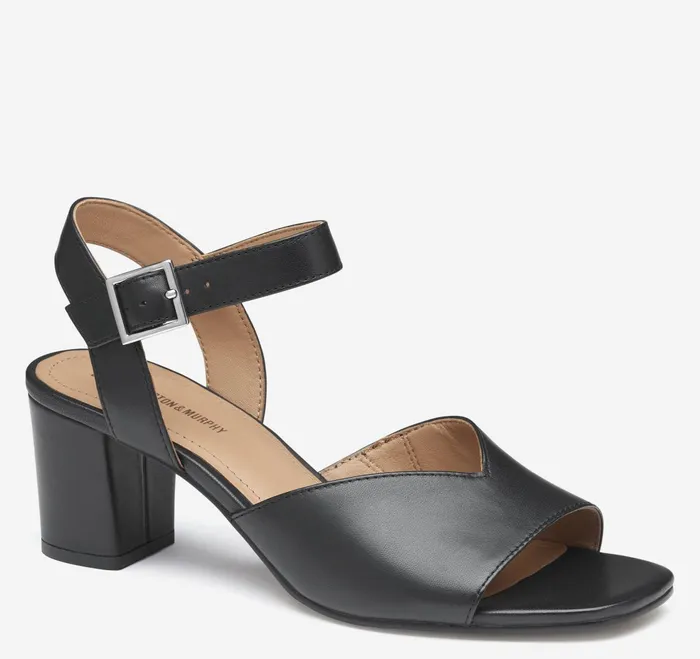 Women Evelyn AnkleStrap Sandal Black Glove Leather JohnstonandMurphy Heels and Platform Wedges Women Evelyn AnkleStrap Sandal Black Glove Leather JohnstonandMurphy Heels and Platform Wedges