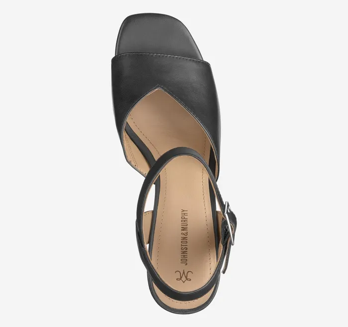 Women Evelyn AnkleStrap Sandal Black Glove Leather JohnstonandMurphy Heels and Platform Wedges Women Evelyn AnkleStrap Sandal Black Glove Leather JohnstonandMurphy Heels and Platform Wedges